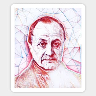 Auguste Comte Portrait | Auguste Comte Artwork | Line Art Magnet